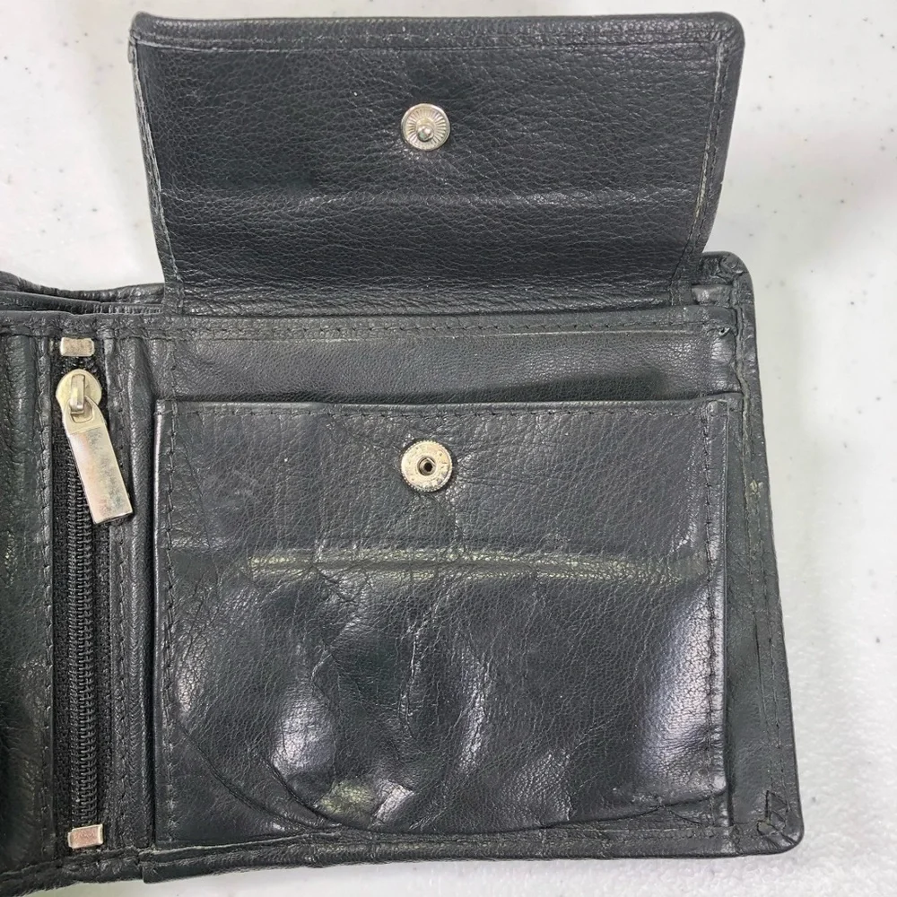 NEWHIDE Bifold Zipper Snap Leather Wallet